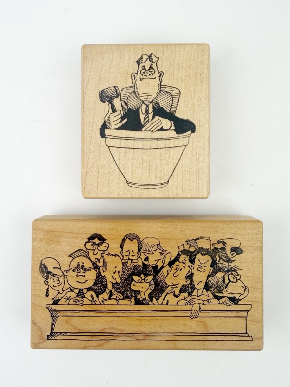 Stampa Barbara Judge & Jury Rubber Stamps Vintage 80s Junk Journal Card Whimsy